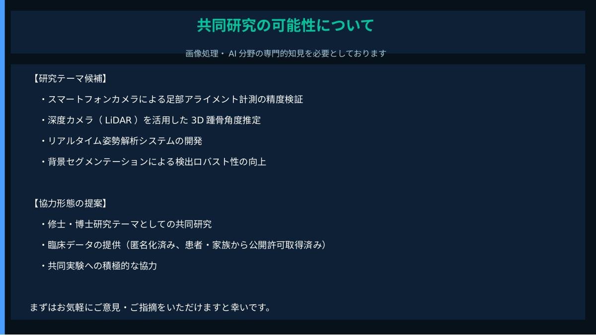 研究テーマ候補と協力形態の提案